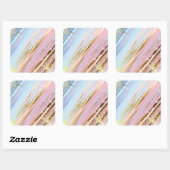 Getextureerde roze achtergrond vierkante sticker (Vel)