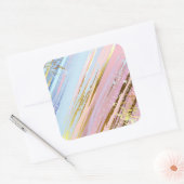 Getextureerde roze achtergrond vierkante sticker (Envelop)