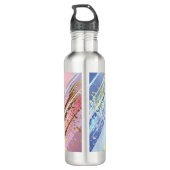 Getextureerde roze achtergrond waterfles (Achterkant)