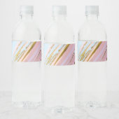 Getextureerde roze achtergrond waterfles etiket (Flessen)