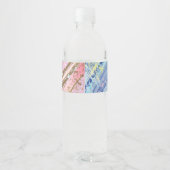 Getextureerde roze achtergrond waterfles etiket (Achterkant)