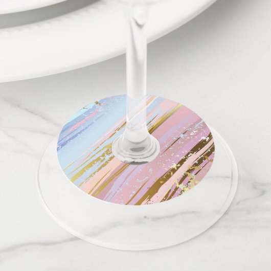 Getextureerde roze achtergrond wijnglaslabel (Dichtbij)