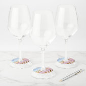 Getextureerde roze achtergrond wijnglaslabel (Set)