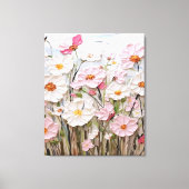 Getextureerde roze bloem Abstract canvas print (Voorkant)