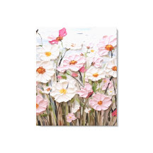 Getextureerde roze bloem Abstract canvas print