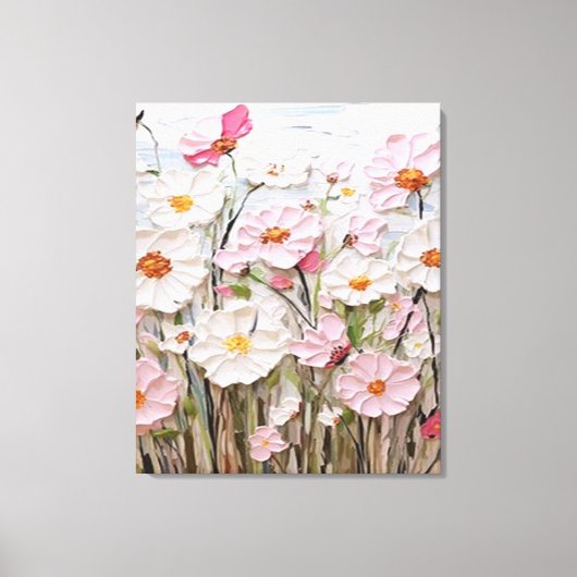 Getextureerde roze bloem Abstract canvas print (Voorkant)