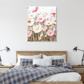 Getextureerde roze bloem Abstract canvas print (Insitu (Slaapkamer))