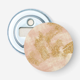*~* Getextureerde Roze Gouden Glitter Distressed G Button Flesopener