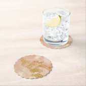 *~* Getextureerde Roze Gouden Glitter Distressed G Kartonnen Onderzetters (Insitu)