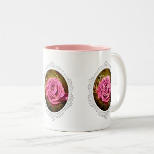 Getextureerde roze roze Moederdag Mok (Voorkant rechts)