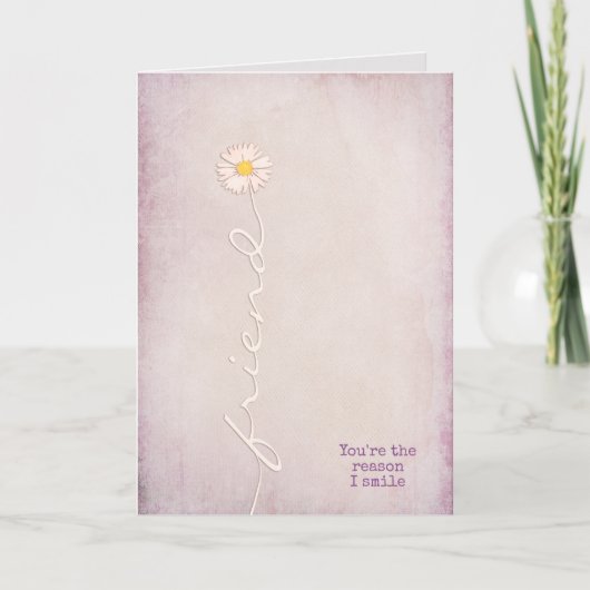 getextureerde roze voor vriend bedankt kaart (Voorkant)