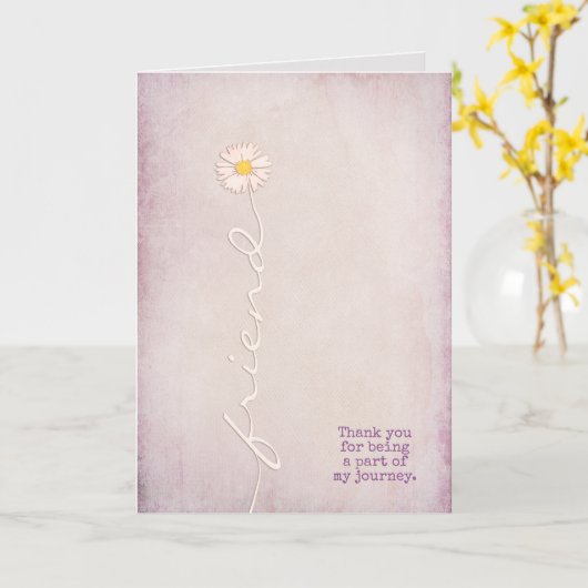 getextureerde roze voor vriend dank je kaart (Gele Bloem)