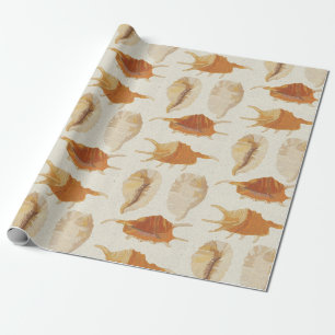 getextureerde schelpen cadeaupapier