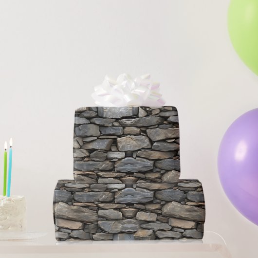 Getextureerde Stenen Wand Print Wrapping Paper Rol Cadeaupapier (Feestgeschenken)