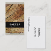 Getextureerde stof met houtsnede visitekaartje (Voorkant / Achterkant)