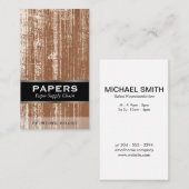 Getextureerde stof met houtsnede visitekaartje (Voorkant / Achterkant)