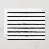 Getextureerde Stripes Black White Rough Lines Patt Briefkaart (Voorkant / Achterkant)