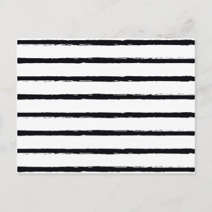 Getextureerde Stripes Black White Rough Lines Patt Briefkaart