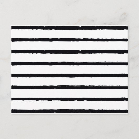 Getextureerde Stripes Black White Rough Lines Patt Briefkaart (Voorkant)