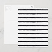 Getextureerde Stripes Black White Rough Lines Patt Briefkaart (Voorkant / Achterkant)