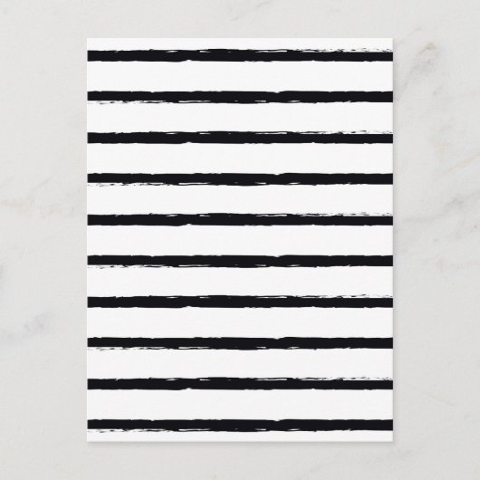 Getextureerde Stripes Black White Rough Lines Patt Briefkaart (Voorkant)