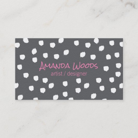 Getextureerde tekens (wit) / Expressief Visitekaartje (Voorkant)