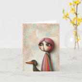 Getextureerde Tribal Moderne Kunst Elke gelegenhei Kaart (Gele Bloem)