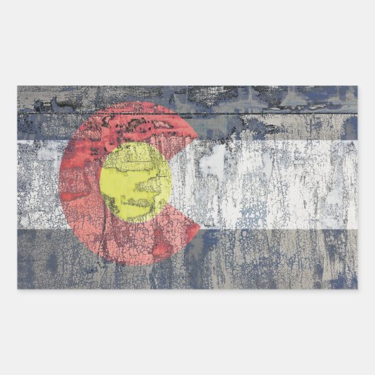 getextureerde wand van de colorado rechthoekige sticker (Voorkant)