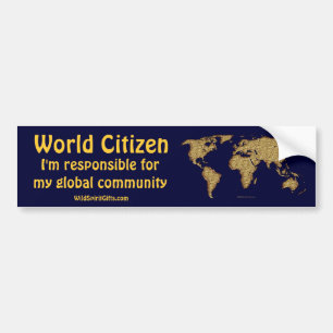 Getextureerde WERELDKAART Bumpersticker