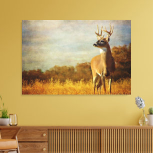 Getextureerde White-tailed Buck Canvas Print