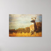 Getextureerde White-tailed Buck Canvas Print (Voorkant)