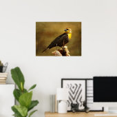 Getextureerde Yell0w Blackbird Framed Print (Thuiskantoor)