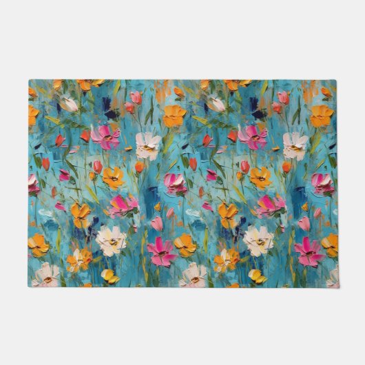 Getextureerde zomerbloemen 2 deurmat (Voorkant)