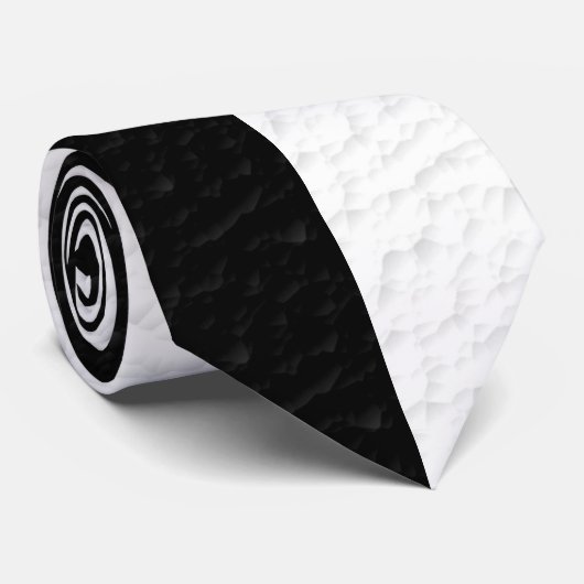 Getextureerde zwart wit twee kleuren halve strepen stropdas (Opgerold)