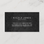 Getextureerde zwarte kalligrafie ID937 Visitekaartje (Achterkant)