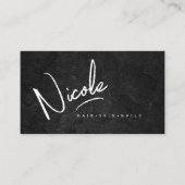 Getextureerde zwarte kalligrafie ID937 Visitekaartje (Voorkant)
