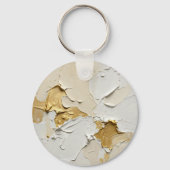 Getextuurd Goud Impasto Abstract Neutraal Sleutelhanger (Achterkant)