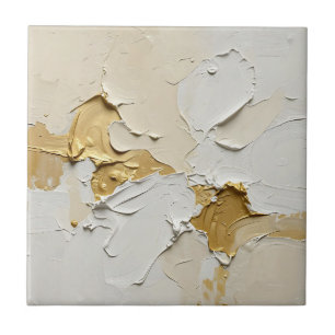 Getextuurd Goud Impasto Abstract Neutraal Tegeltje