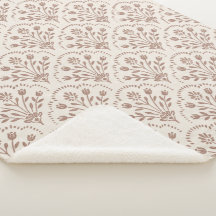 Getextuurd Warm Bruin Bloemmotief Scallop