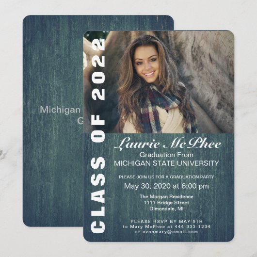 Getextuurde achtergrond aangepaste foto afgestudee kaart (Voorkant / Achterkant)