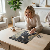 Getextuurde Kunst Franse Black Dog Fantasie Puzzel