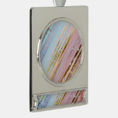 Getextuurde Roze Achtergrond Verzilverd Banner Ornament (Rechts)