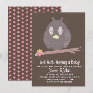 Getextuwd uilenhout baby shower geslacht onthullin kaart