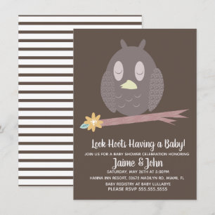 Getextuwd uilenhout baby shower geslacht onthullin kaart