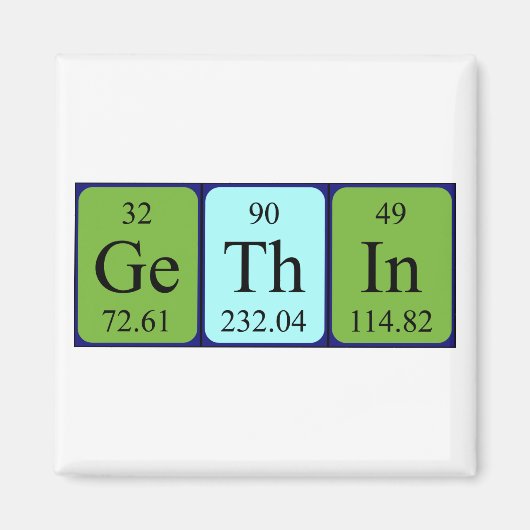 Gethin periodiek table name magnet (Voorkant)