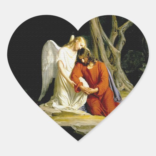 Gethsemane door Carl Heinrich Bloch 1805 Hart Sticker (Voorkant)