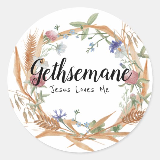 Gethsemane - Jezus houdt van mij rondom de sticker (Voorkant)