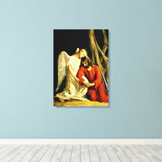 Gethsemane - kunstwerk van Carl Bloch Canvas Afdruk (Insitu (Houten vloer))