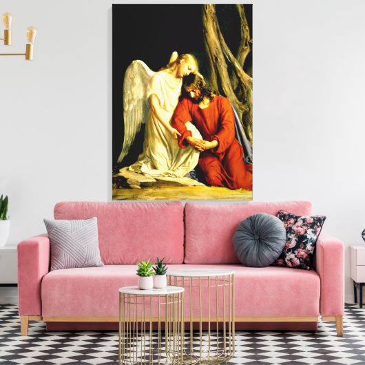 Gethsemane - kunstwerk van Carl Bloch Canvas Afdruk (Insitu (Woonkamer))