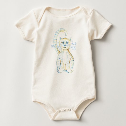 Getigerte Katze Grinsekatze Zeichnung Buntstift (Voorkant)